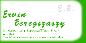 ervin beregszaszy business card